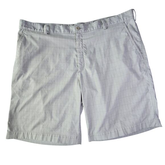 Nike Golf Dri-FIT Men's Performance Shorts Size 42 Beige White Plaid - Picture 1 of 14